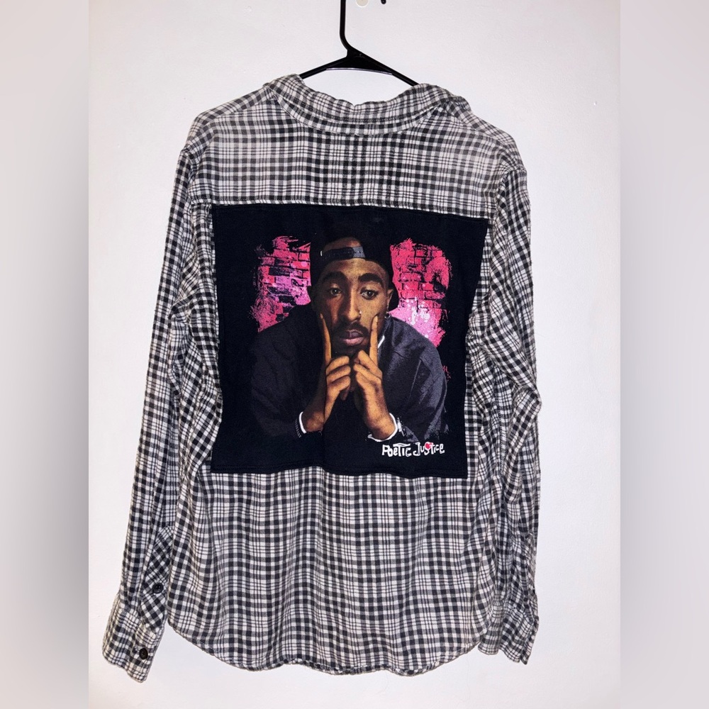 Plaid Shirt with Graphic Back